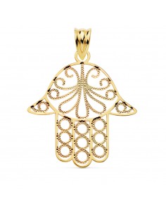 18K COLGANTE MANO DE FATIMA 30 X 30 MM.