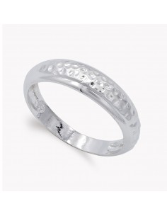 18K SORTIJA ORO BLANCO LISA MARTILLADA. ANCHO: 5 MM