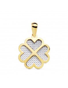 18K COLGANTE BICOLOR TRÉBOL. 16 X 16 MM.
