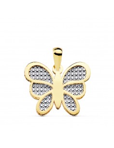 18K COLGANTE BICOLOR MARIPOSA. 17 X 14 MM.
