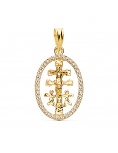 18K COLGANTE CRUZ CARAVACA ORLA. 18 X 13 MM