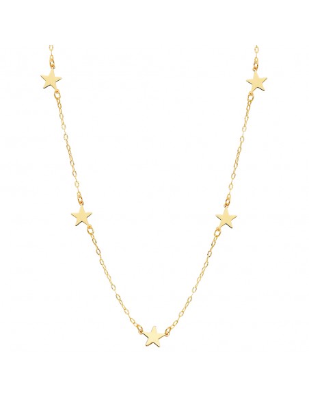 18K GARGANTILLA ESTRELLAS ORO AMARILLO 42 CM.
