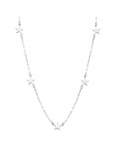 18K GARGANTILLA ESTRELLAS ORO BLANCO 42 CM.