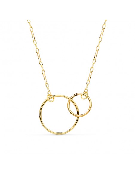 18K GARGANTILLA DOBLE ARO CADENA 42 CM.