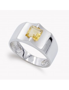 18K SORTIJA ORO BLANCO CON CIRCONITA DE COLOR. ANCHO: 9 MM