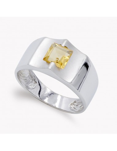 18K SORTIJA ORO BLANCO CON CIRCONITA DE COLOR. ANCHO: 9 MM