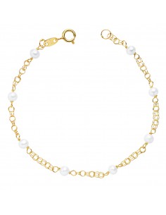 18K PULSERA COMUNION 17 CM. PERLAS: 4 MM
