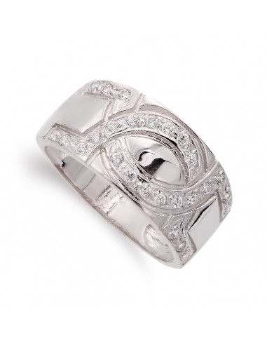 18K SORTIJA ORO BLANCO ANCHA CON CIRCONITA. ANCHO: 10 MM