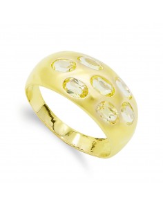 18K SORTIJA ORO AMARILLO MACIZA CON CIRCONITAS. ANCHO: 9 5 MM