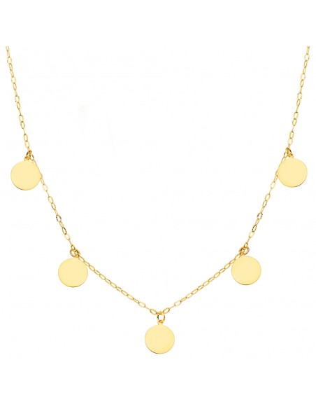 18K GARGANTILLA ORO AMARILLO CHAPAS LISAS 7 MM. CADENA FORZADA 45 CM.