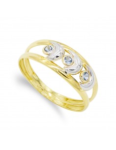 18K SORTIJA ORO BICOLOR Y CIRCONITAS