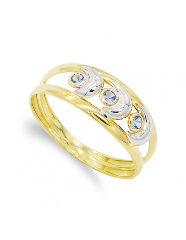 18K SORTIJA ORO BICOLOR Y CIRCONITAS