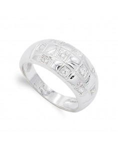 18K SORTIJA ORO BLANCO CON CIRCONITA. ANCHO: 9 5 MM