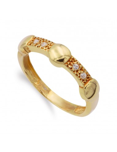 18K SORTIJA ORO AMARILLO BOTONES REDONDOS CON CIRCONITAS. ANCHO: 5 MM