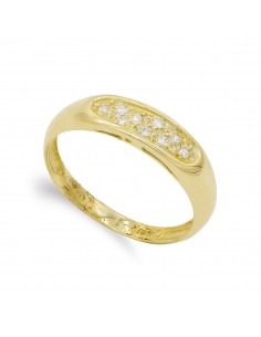 18K SORTIJA ORO AMARILLO CON CIRCONITAS. ANCHO: 5 MM