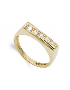 18K SORTIJA ORO AMARILLO CON CIRCONITAS. ANCHO: 4 5 MM