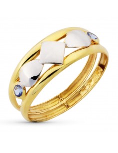 18K SORTIJA ORO BICOLOR CIRCONITAS