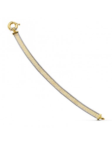 18K PULSERA BICOLOR MALLA 20CM