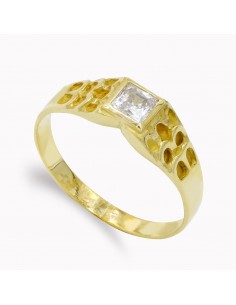 18K SOLITARIO ORO AMARILLO TALLADO TALLA PRINCESA. ANCHO: 5 5 MM