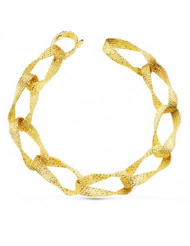 18K PULSERA ORO AMARILLO ESLABONES HUECOS. ANCHO: 11 MM. LARGO: 22 CM.