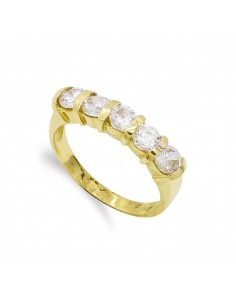 18K SORTIJA QUINTILLO ORO AMARILLO CON CIRCONITAS. ANCHO: 4 MM