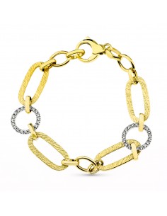 18K PULSERA BICOLOR ESLABONES. ANCHO: 14 MM. LARGO: 20.5 CM.