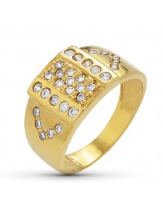 18K SORTIJA ORO AMARILLO CON CIRCONITAS. ANCHO: 10 5 MM