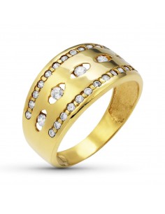18K SORTIJA ORO AMARILLO CON CIRCONITAS. ANCHO: 10 5 MM