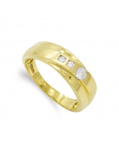 18K SORTIJA ORO AMARILLO MACIZO CON CIRCONITAS. ANCHO: 6 MM