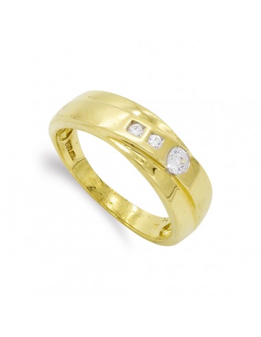 18K SORTIJA ORO AMARILLO MACIZO CON CIRCONITAS. ANCHO: 6 MM