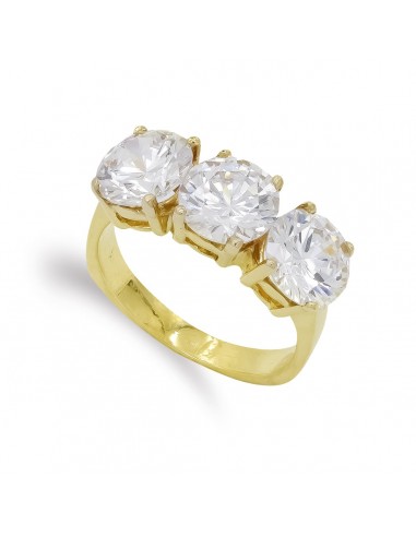 18K SORTIJA ORO AMARILLO TRESILLO CON CIRCONITAS. ANCHO: 8 MM