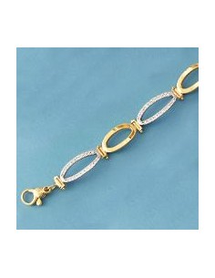 18K PULSERA ESTAMPADA CON PIEDRAS