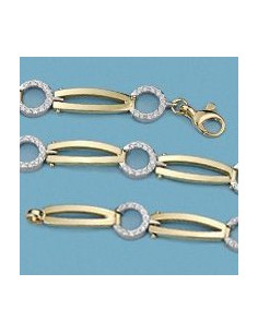 18K PULSERA BICOLOR CIRCONITAS. 12.45 GRS.