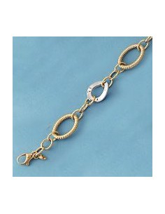 18K PULSERA BICOLOR ESLABONES. 6.75 GRS.