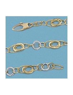 18K PULSERA BICOLOR HUECA. 4.90 GRS.