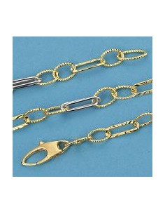 18K PULSERA BICOLOR HUECA. 3.65 GRS@