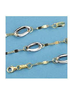 18K PULSERA BICOLOR ESLABONES. 2.25 GRS.