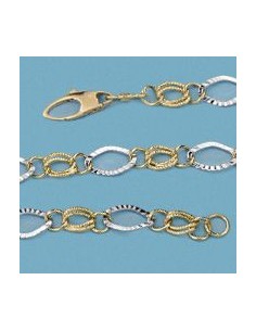 18K PULSERA BICOLOR HUECA. 4.30 GRS.