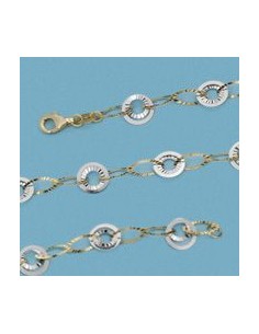 18K PULSERA BICOLOR CIRCULOS. 3.70 GRS.
