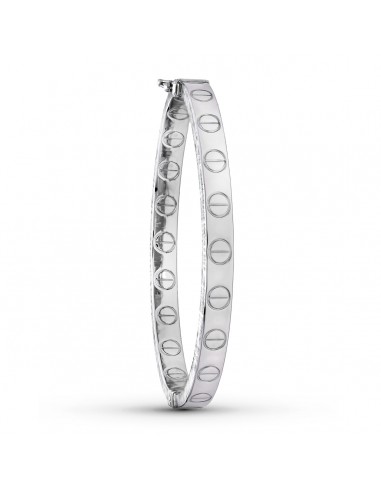 18K PULSERA RIGIDA ORO BLANCO MEDIDA INTERIOR 62X55 MM ANCHO TOTAL 8 MM