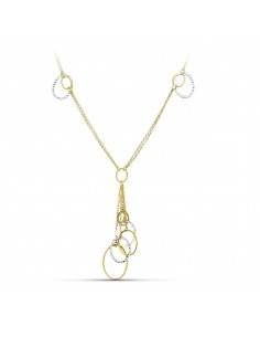 18K GARGANTILLA ORO BICOLOR DOBLE CADENA Y MOTIVOS