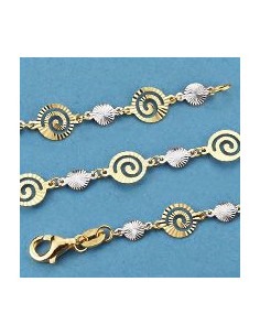 18K PULSERA BICOLOR 19 CM. 3.10 GRS.