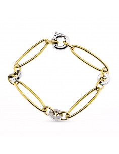 18K PULSERA BICOLOR ESLABONES