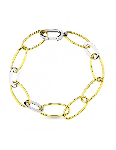 18K PULSERA BICOLOR ESLABONES