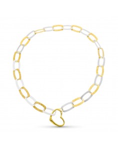 18K GARGANTILLA ORO BICOLOR ESLABONES OVALES