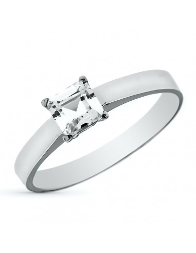 18K SOLITARIO ORO BLANCO 5X5 MM