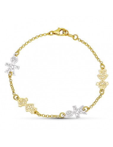 18K PULSERA ORO BICOLOR 18CM