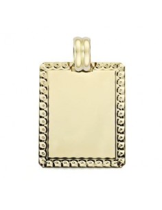 18K PLACA CHAPA ORO AMARILLO FILO TALLADO 26X20 MM