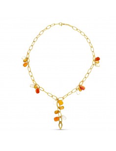 18K GARGANTILLA ORO AMARILLO PIEDRAS COLOR