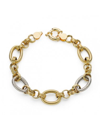 18K PULSERA BICOLOR HUECA 20 CM. 6,70 GRS.